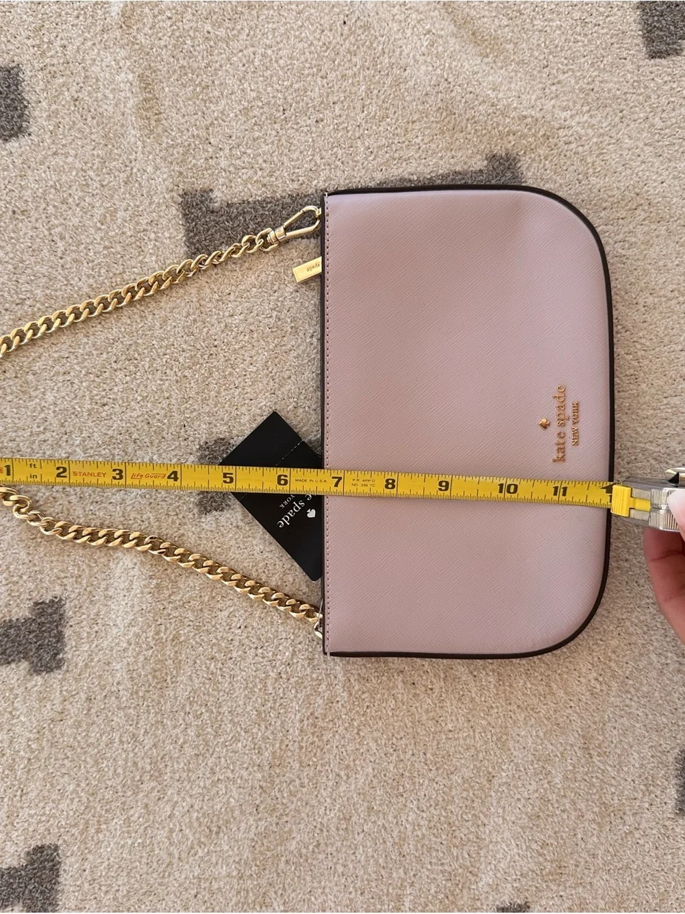 kate spade lavender Leather Crossbody with Gold Chain